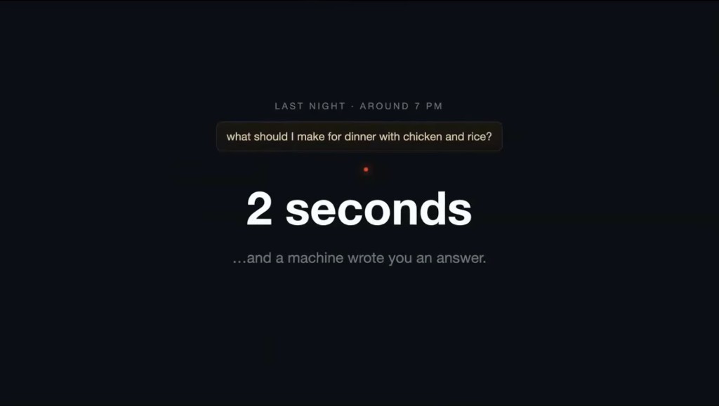 A dinner question answered in two seconds